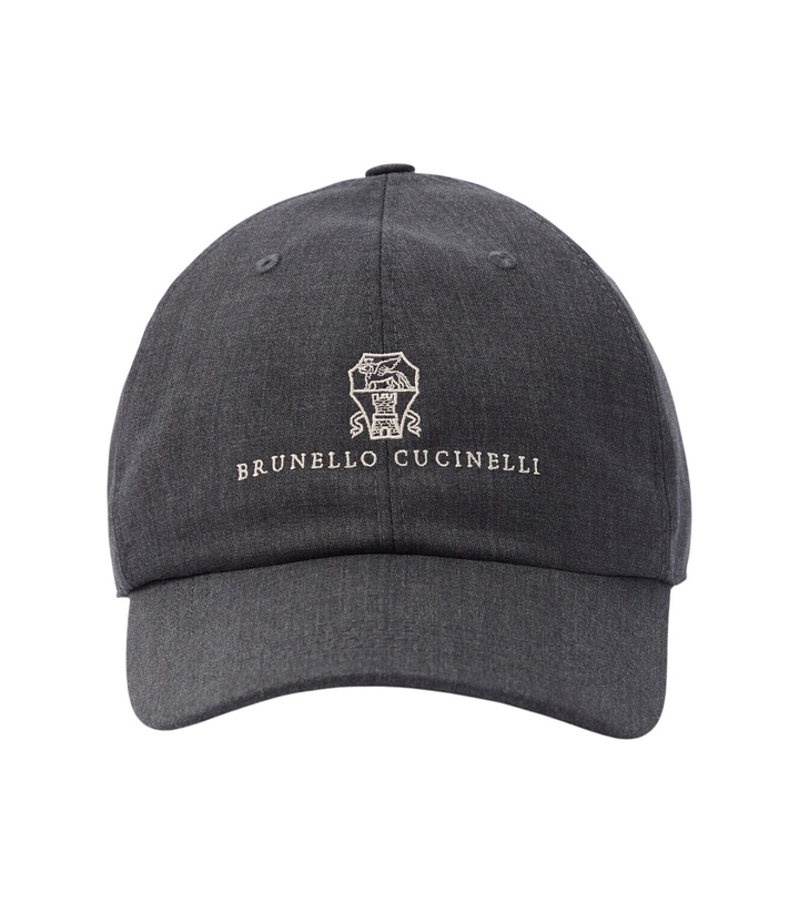 Photo: Brunello Cucinelli Logo virgin wool baseball cap