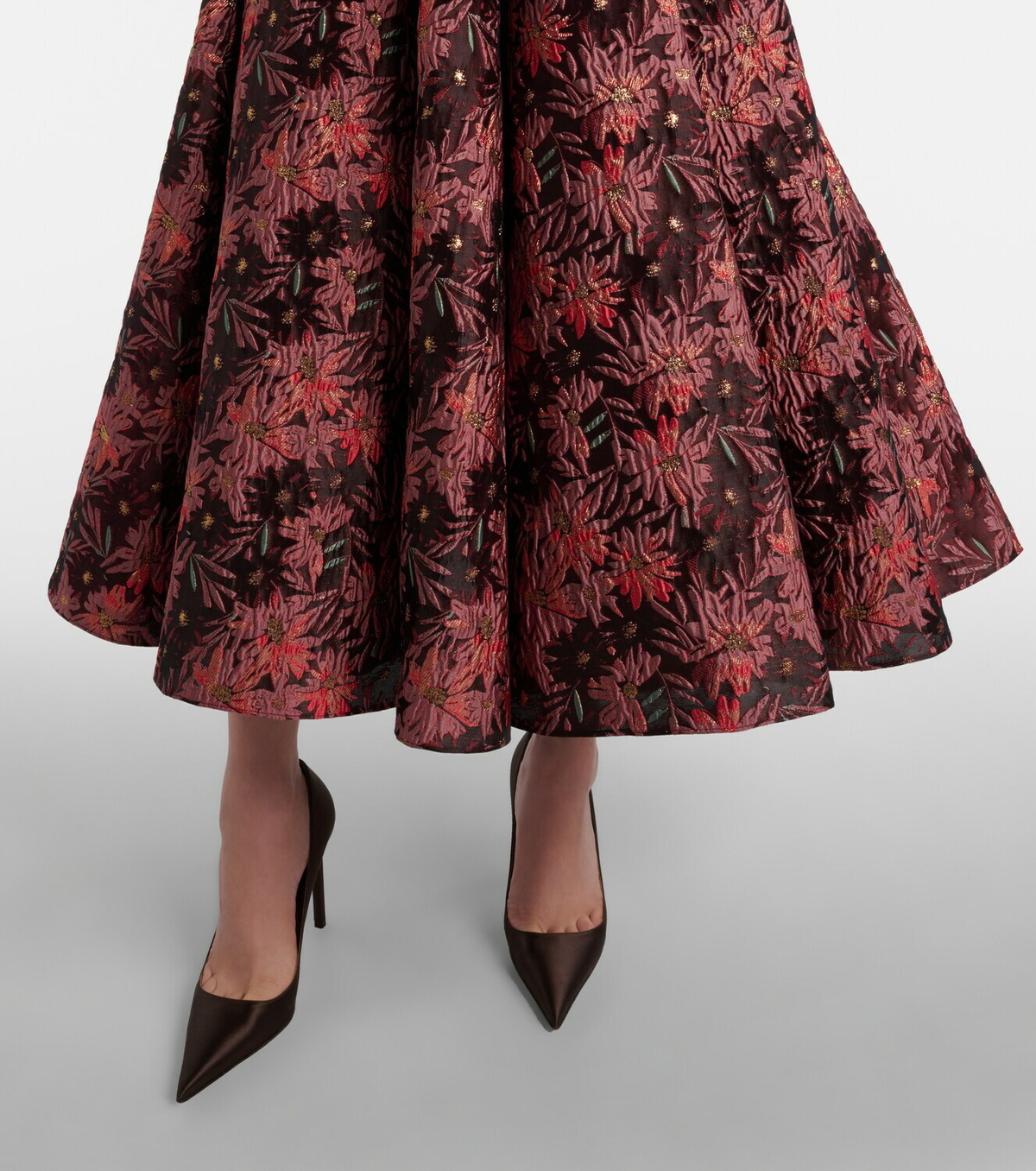 Markarian Rousseau floral brocade midi dress