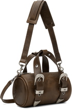 Marge Sherwood Brown Belted Log Washed Pull-Up Bag