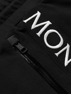 Moncler - Webbing-Trimmed Cotton-Jersey Tapered Sweatpants - Black