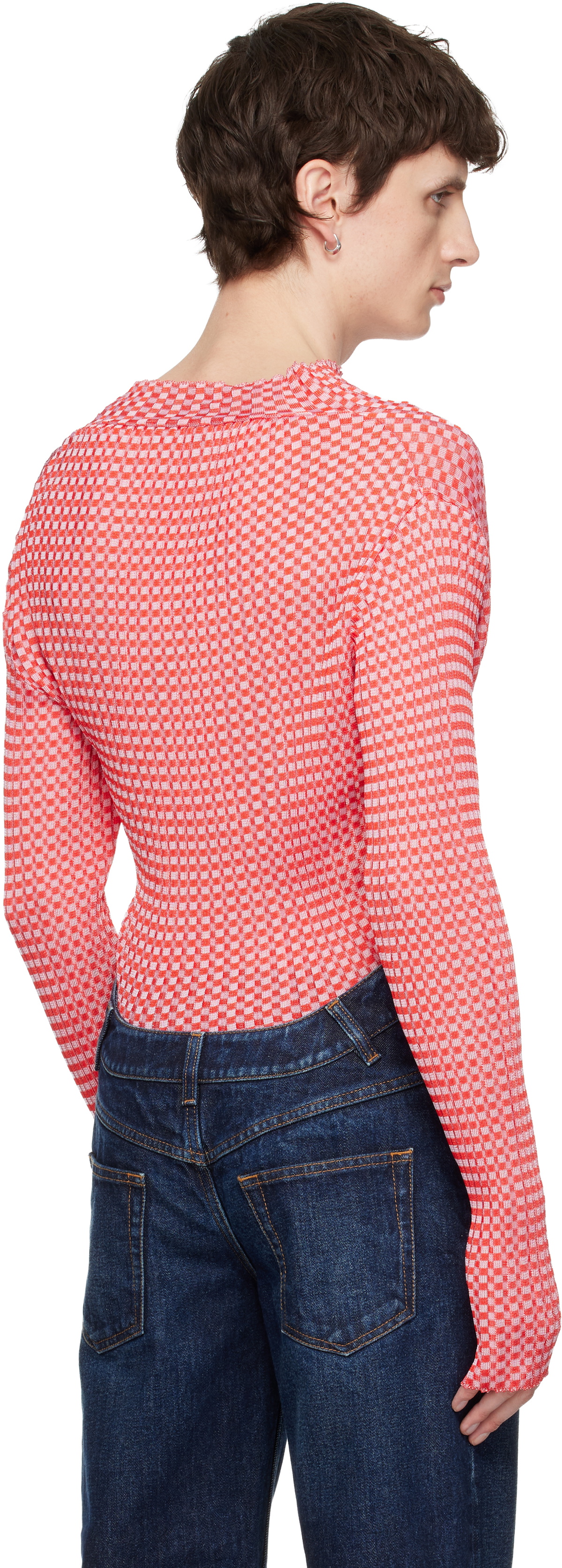 Jean Paul Gaultier Red 'The Gingham' Turtleneck