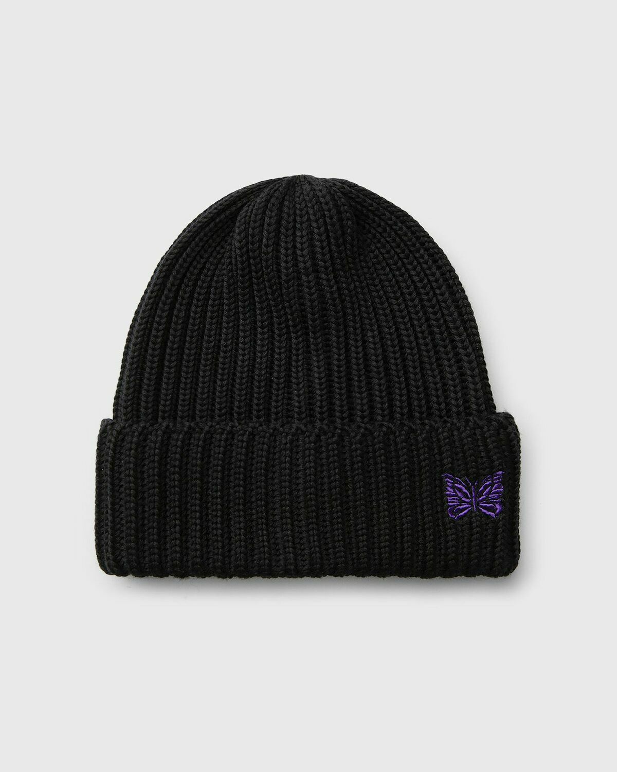 Needles Watch Cap   Merino Wool Black Beanies