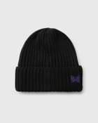 Needles Watch Cap   Merino Wool Black Beanies