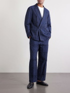 Blue Blue Japan - Straight-Leg Cotton-Blend Jacquard Trousers - Blue