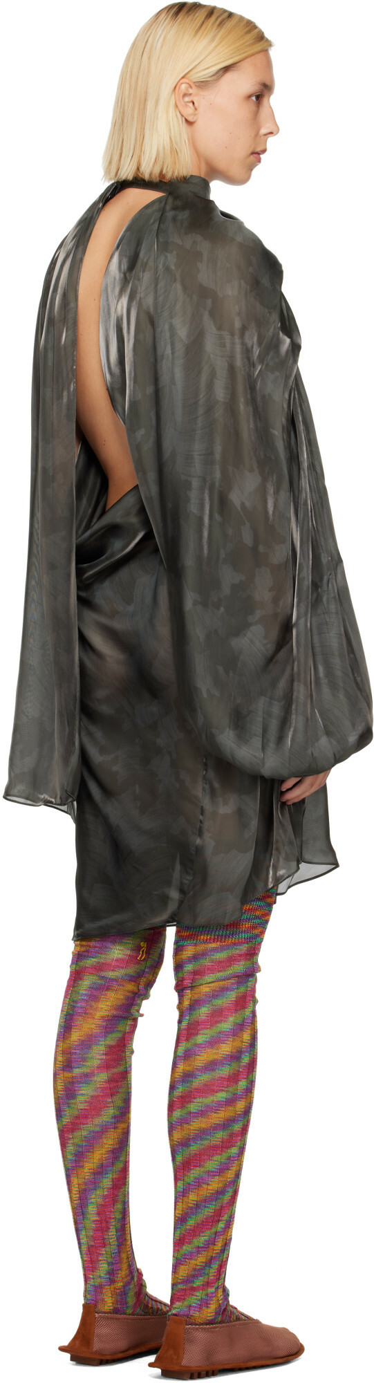 Kiko Kostadinov Gray Caspian Minidress