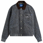 Awake NY Men's Leopard Corduroy Work Jacket in Navy