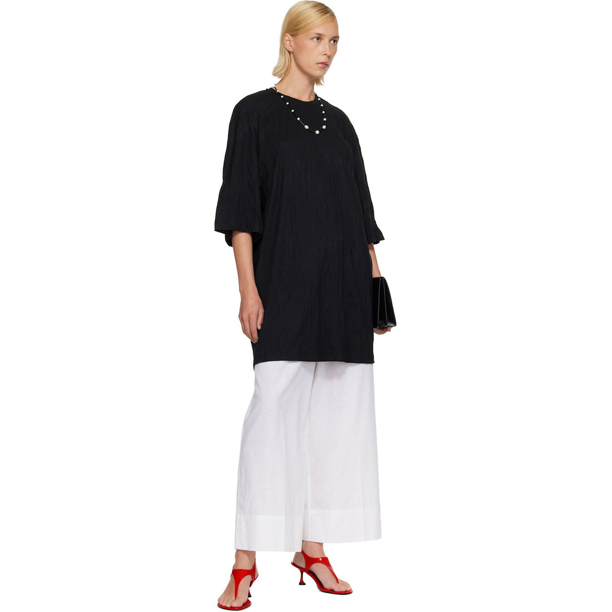 TOTEME Black Relaxed Tee Minidress