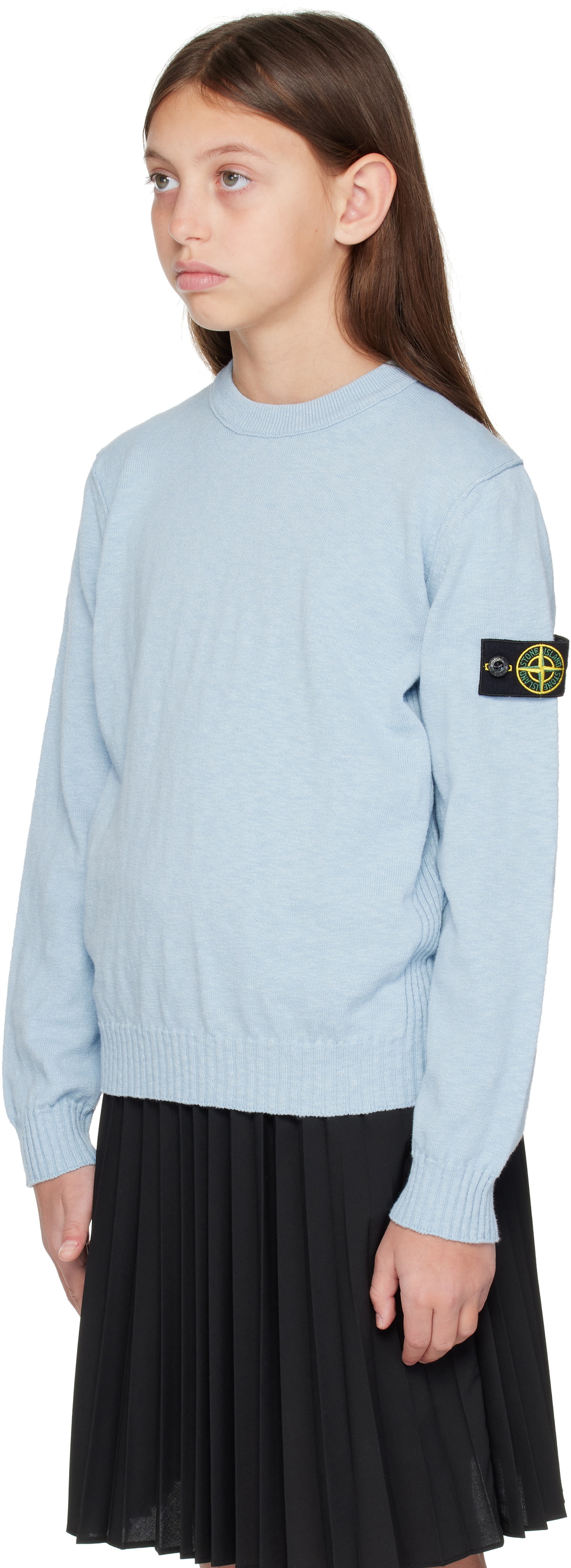 Stone Island Junior Kids Blue Crewneck Sweater