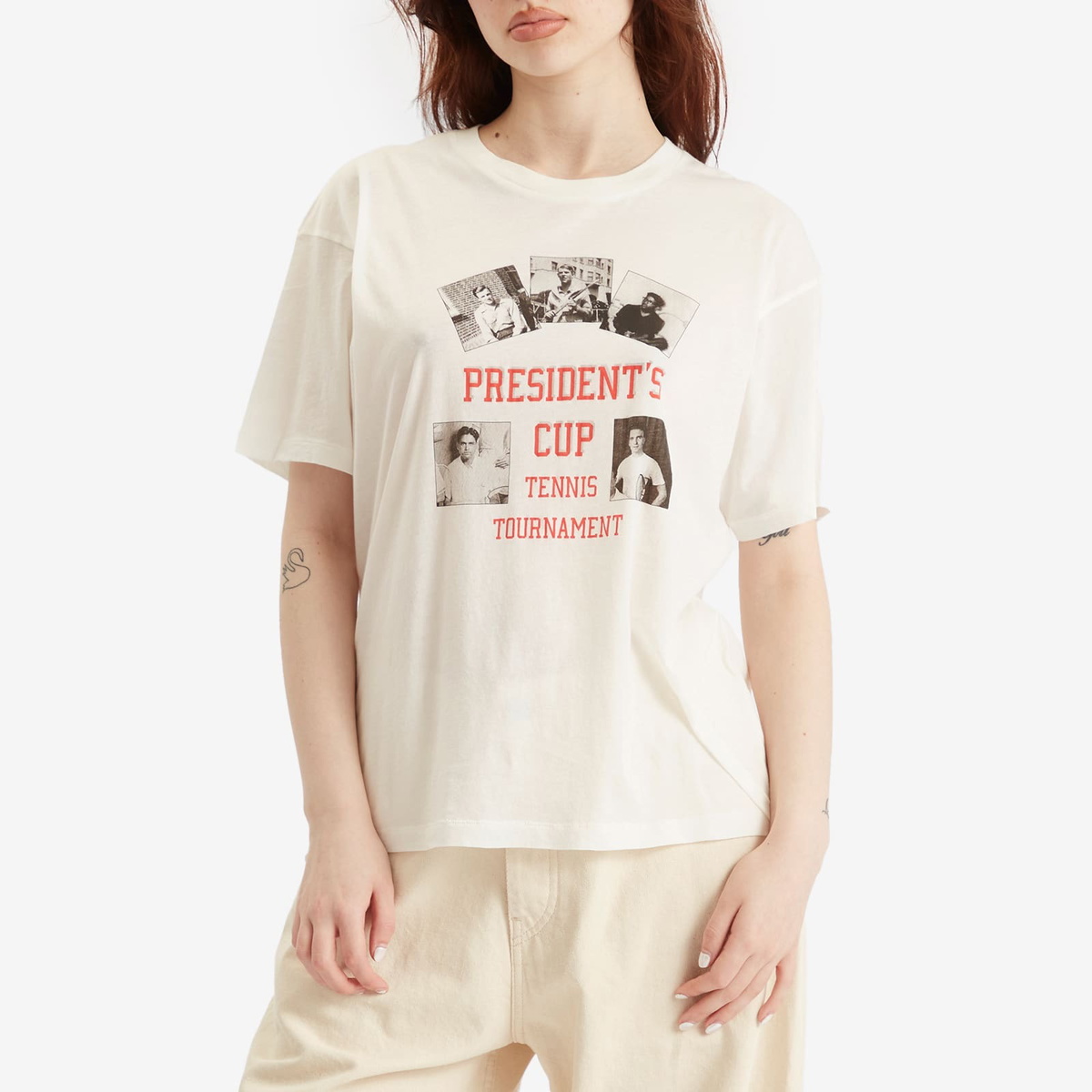 Bode Women's President Cup T-Shirt in Cream