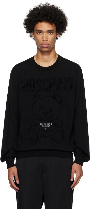 Photo: Moschino Black Embroidered Sweater