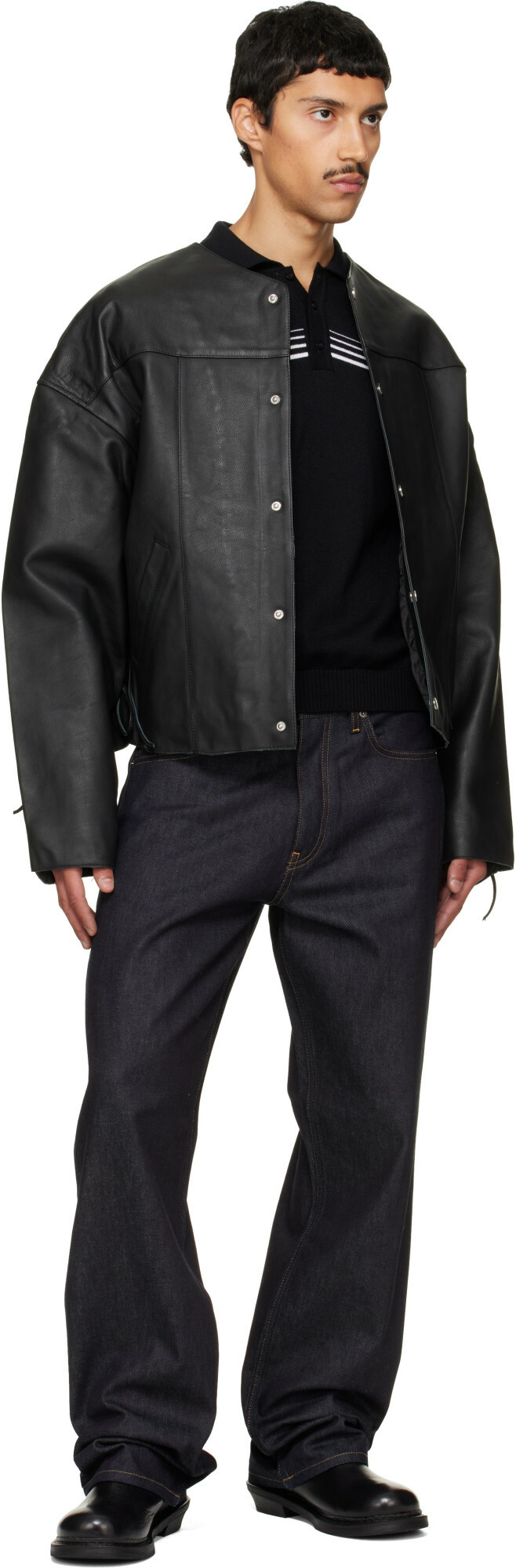Deadwood Black Canoo Oversized Leather Jacket