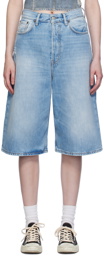 Acne Studios Blue Faded Denim Shorts