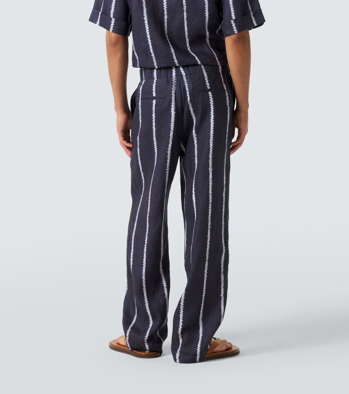 Commas Striped linen wide-leg pants
