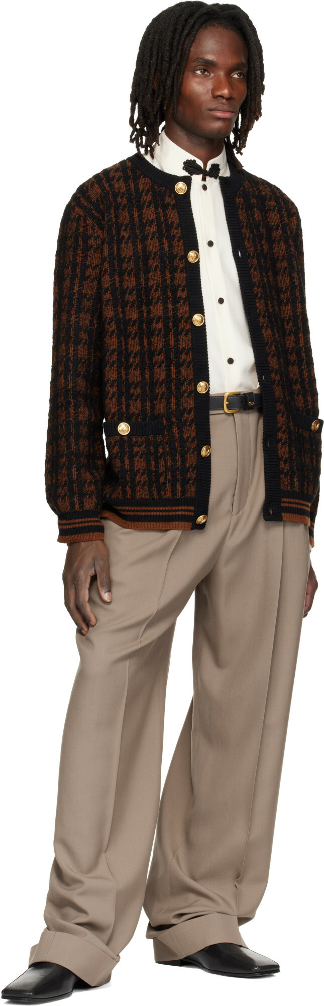 Valentino Taupe Wool Trousers