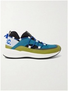 A.P.C. - Little Joe Logo-Detailed Ripstop, Leather and Neoprene Sneakers - Blue
