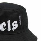 Palm Angels Men's Logo Bucket Hat in Black 