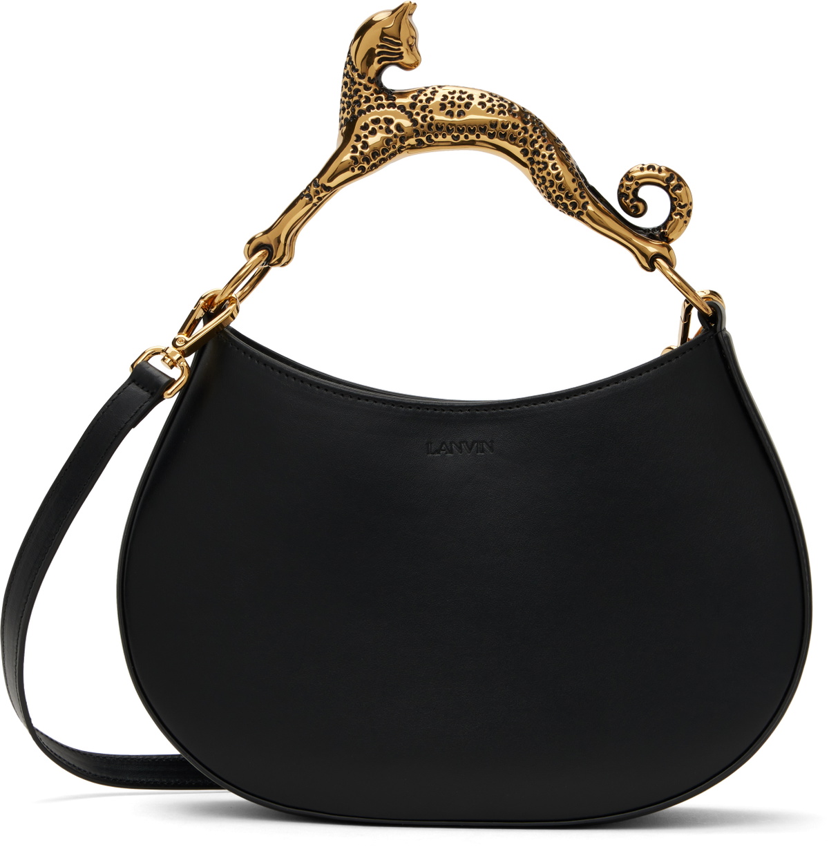 Lanvin Black Cat Leather Bag