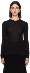 Birrot Black Crewneck Long Sleeve T-Shirt