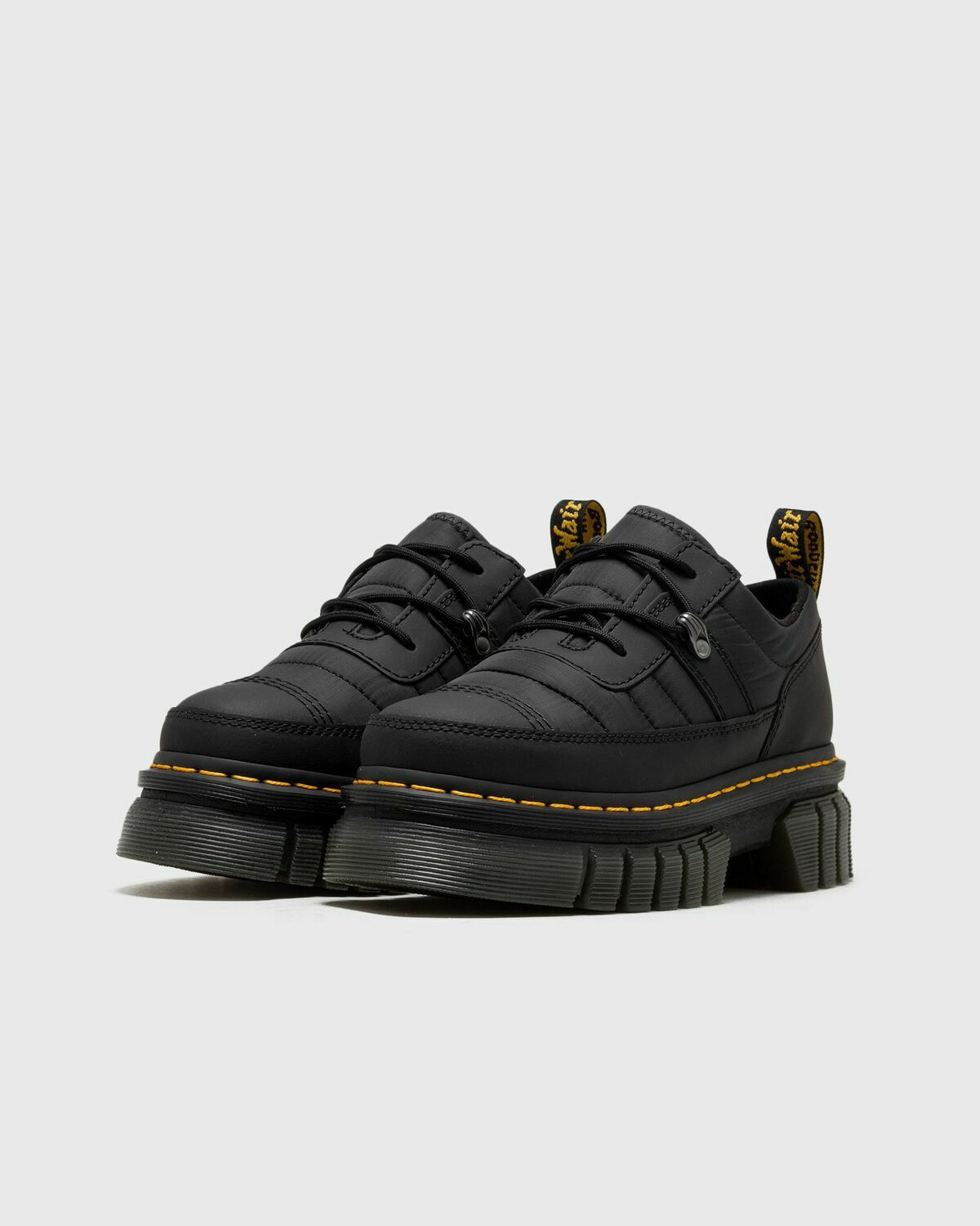 Dr.Martens Audrick 3i Shoe Qltd Black Rubberised Leather+Warm Quilted Black  - Womens - Boots