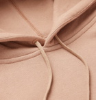 SAINT LAURENT - Logo-Print Fleece-Back Cotton-Jersey Hoodie - Brown