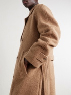 De Bonne Facture - Belted Double-Breasted Brushed Wool and Camel Hair-Blend Coat - Neutrals