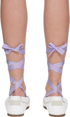 Moschino White Suede Mirror Effect Ballerina Flats