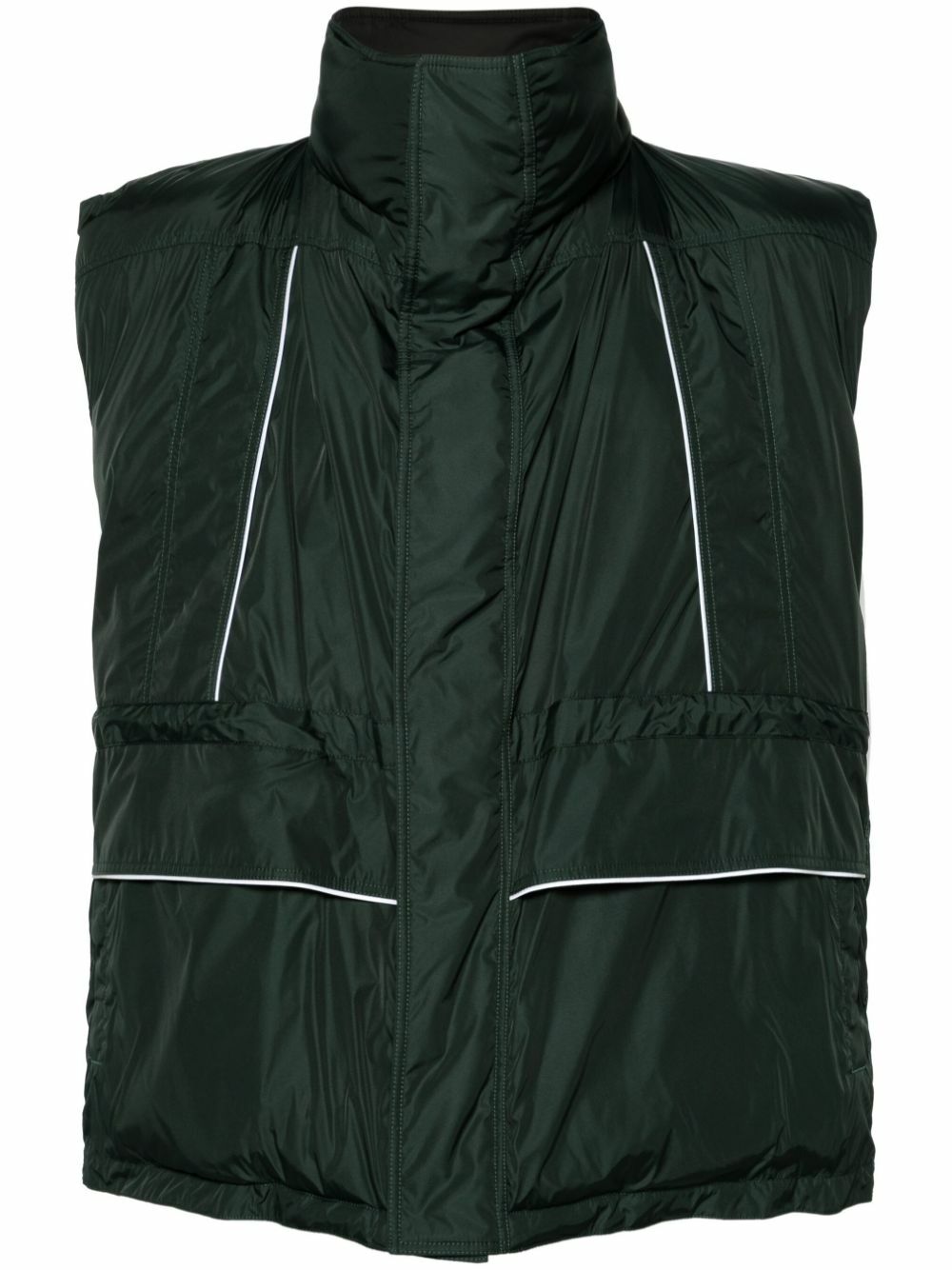 Balenciaga Green Logo-Print Puffer Vest