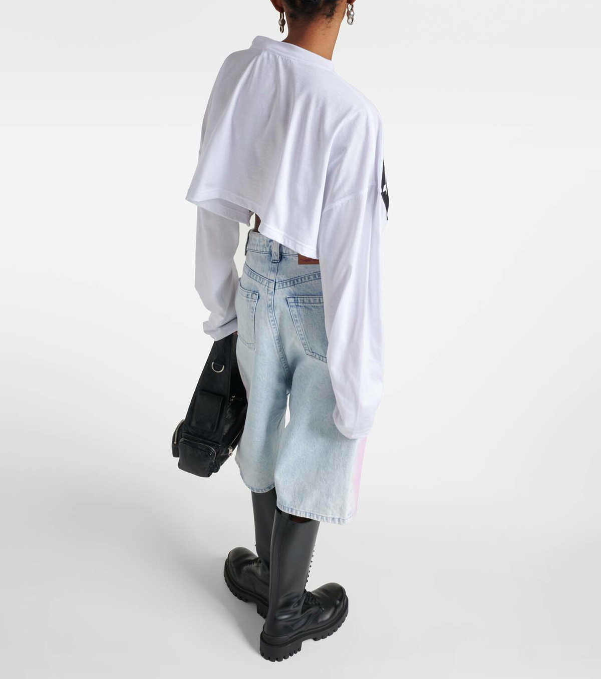 Y/Project Logo cotton jersey crop top