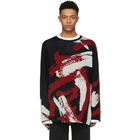 Yohji Yamamoto Black Painted Crewneck Sweater