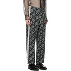 Sulvam Reversible Black and White Embroidered Trousers