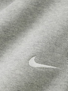 Nike - Solo Swoosh Straight-Leg Logo-Embroidered Cotton-Blend Jersey Sweatpants - Gray