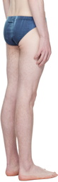 Jean Paul Gaultier Blue Printed Water Swim Briefs