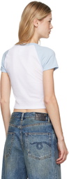 Anna Sui White & Blue 'Anna Sui Girl' T-Shirt