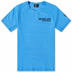 Moncler Grenoble Men's Technical Embossed Logo T-Shirt in Blue