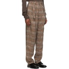 Lemaire Brown and Beige Belted Pleats Trousers