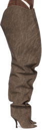 Y/Project Brown Scrunch Boots