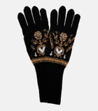 Khaite Domini Fair Isle cashmere gloves
