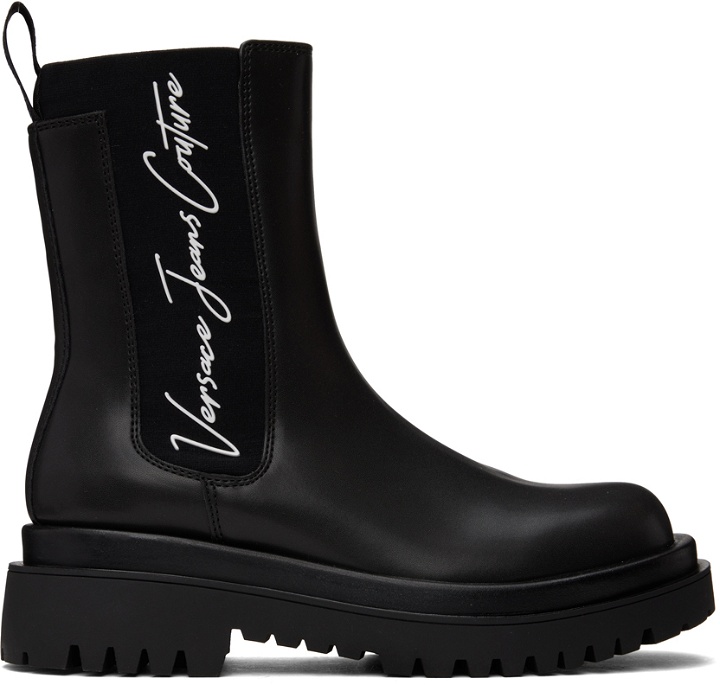 Photo: Versace Jeans Couture Black Bonded Chelsea Boots
