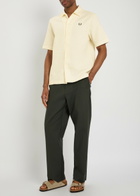 Fred Perry Logo-embroidered Cotton Shirt Ecru