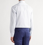 Turnbull & Asser - Slim-Fit Cutaway-Collar Striped Cotton-Poplin Shirt - Blue