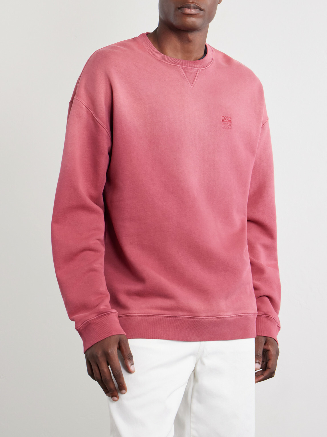 LOEWE - Anagram-Embroidered Cotton-Jersey Sweatshirt - Red