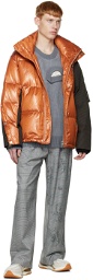 Feng Chen Wang Orange & Green Deconstructed Down Jacket