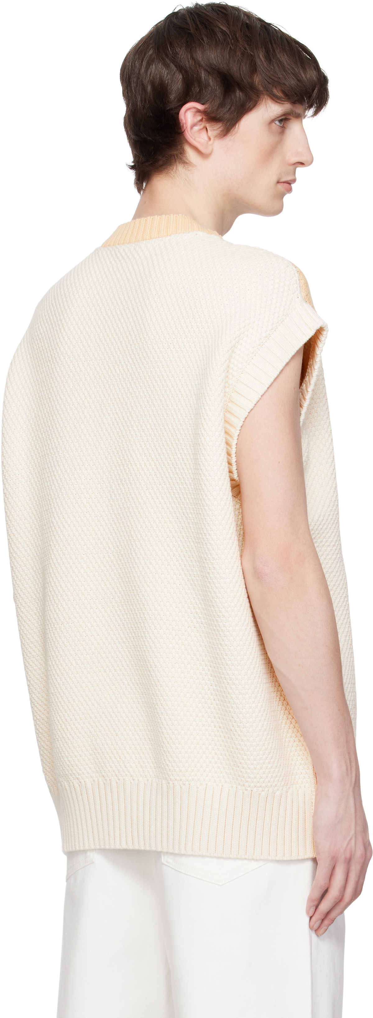 Lacoste Beige Runway Graphic Sweater Vest