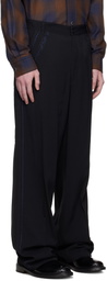 Toga Virilis Black Viscose Twill Trousers