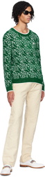 Casablanca Green Heart Monogram Sweater