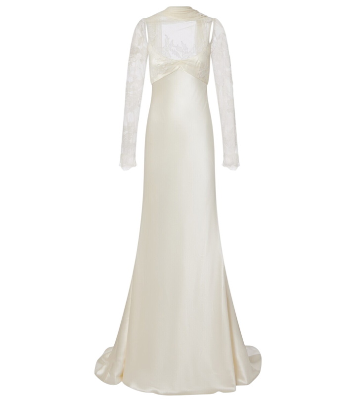 Photo: Danielle Frankel Bridal Esme lace-trimmed silk and wool gown