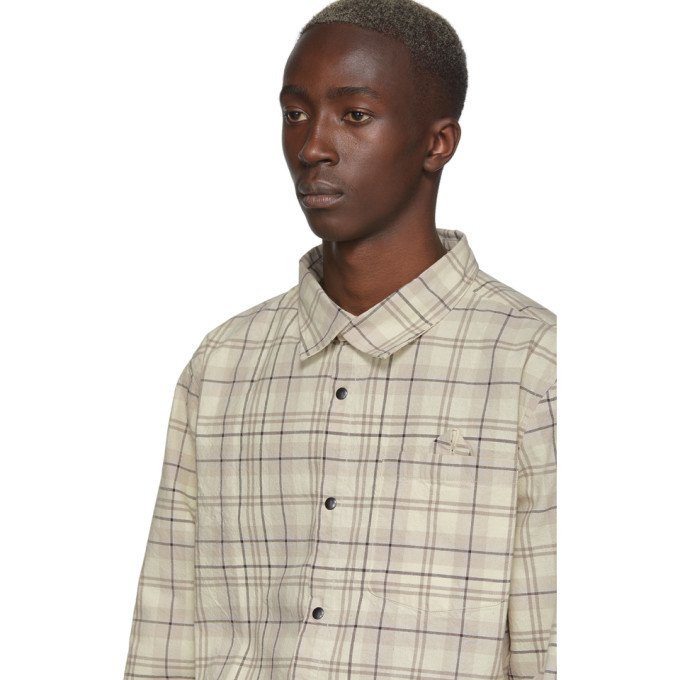 LHomme Rouge Off-White and Brown Work Overshirt
