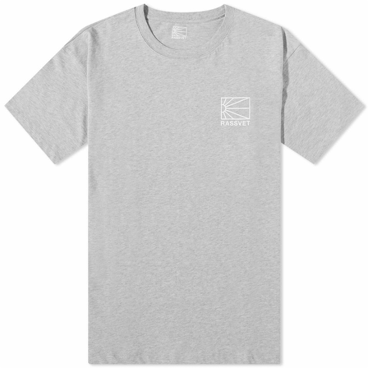 Photo: PACCBET Men's Small Logo T-Shirt in Grey Melange