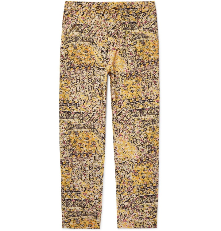 Photo: Isabel Marant - Rowland Printed Cotton Drawstring Trousers - Yellow