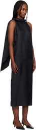 Loulou de Saison Black Susan Twisted Collar Maxi Dress